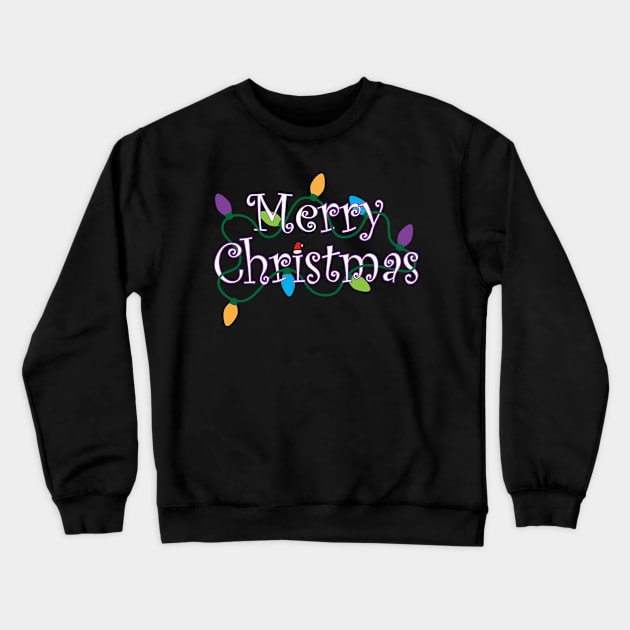 Merry Christmas White and Purple Crewneck Sweatshirt by starlingm028